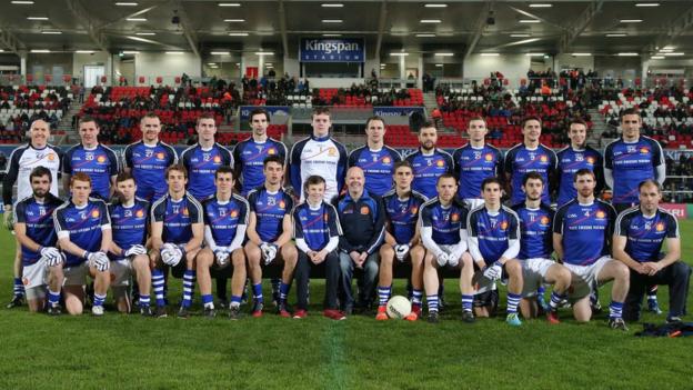 Former Antrim player Anto Finnegan pictured with the Ulster Select team who played Dublin at Kingspan Stadium