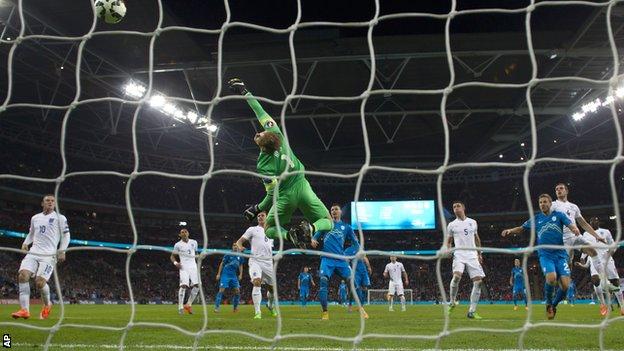 Slovenia open the scoring against England at Wembley