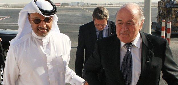 Bin Hammam (left) was poised to challenge Sepp Blatter (right) for the Fifa presidency