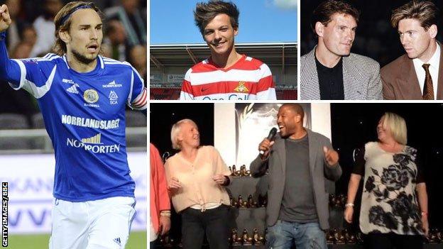 Kevin Walker, Louis Tomlinson, Glenn Hoddle and Chris Waddle and John Barnes