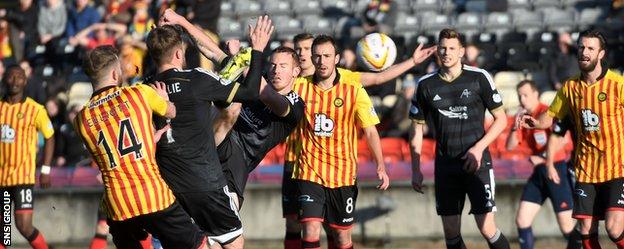 Adam Rooney had an early effort disallowed for a push