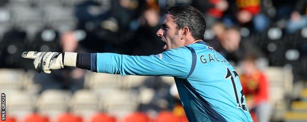 Paul Gallacher was much the busier of the two goalkeeper at Firhill