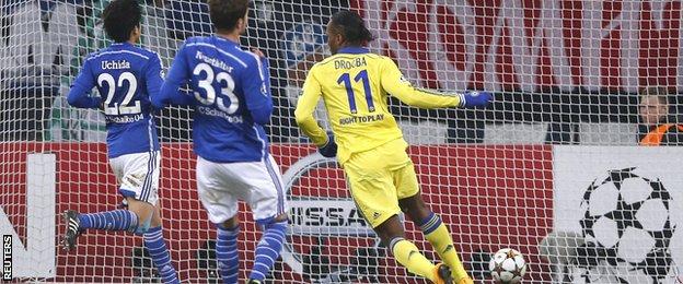 Didier Drogba scored his 50th goal in European football when he tapped in Chelsea's fourth