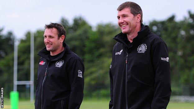Rob Baxter (right) and assistant Ali Hepher