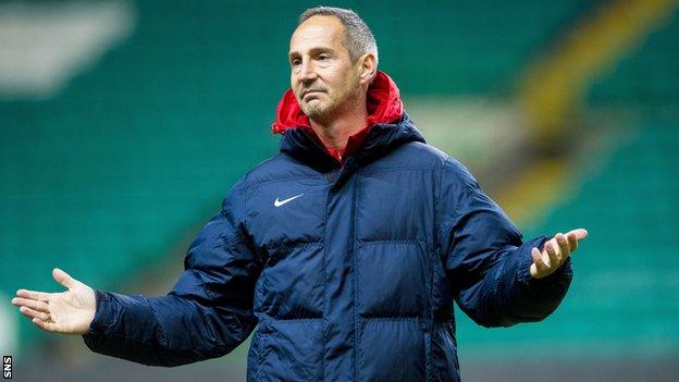 Salzburg coach Adi Hutter during training at Celtic Park