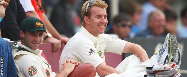 Phillip Hughes and Brett Lee