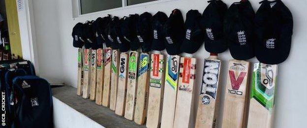 England cricket team's bats