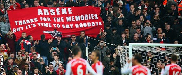 Arsene Wenger out banner