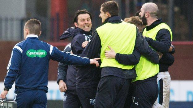 Paul Hartley says Dundee were due some luck.