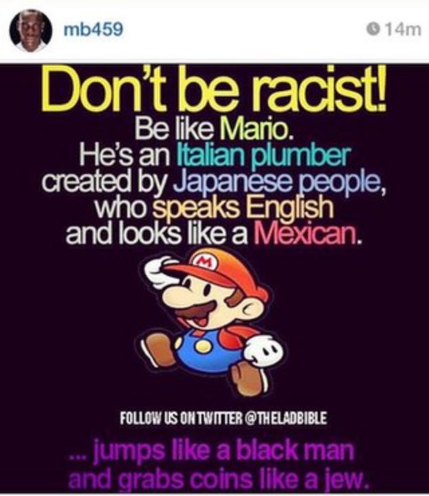 The picture posted by Mario Balotelli on Instagram