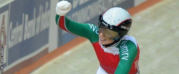 Becky James at the 2010 Commonwealth Games