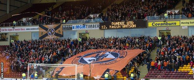 Dundee United took around 2,000 fans to Fir Park