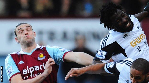 Andy Carroll and Wilfried Bony