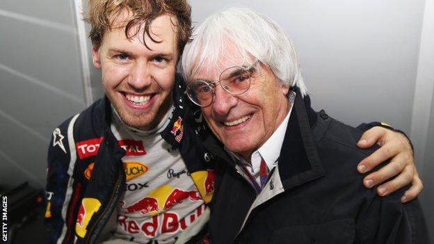 Sebastian Vettel and Bernie Ecclestone