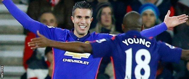 Robin van Persie and Ashley Young