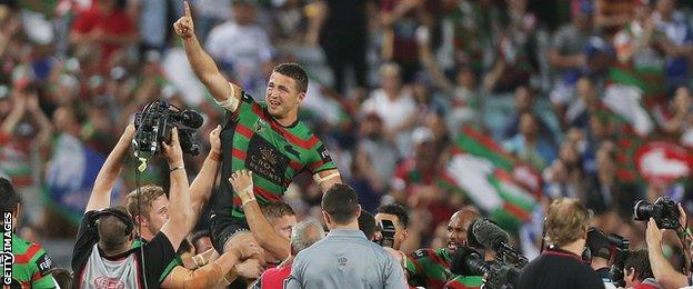 Sam Burgess after South Sydney's Grand Final win