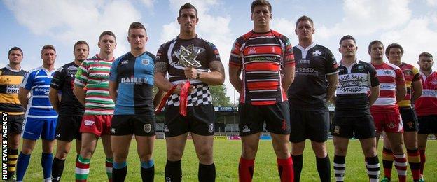 Principality Premiership club players at their 2014-15 launch