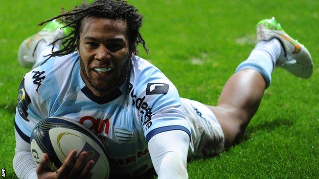 Teddy Thomas crossed for a try for Racing Metro