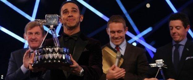 Lewis Hamilton wins the BBC Sports Personality of the Year award 2014