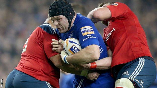 Mike Ross made his competitive Leinster debut against the Scarlets in September 2009