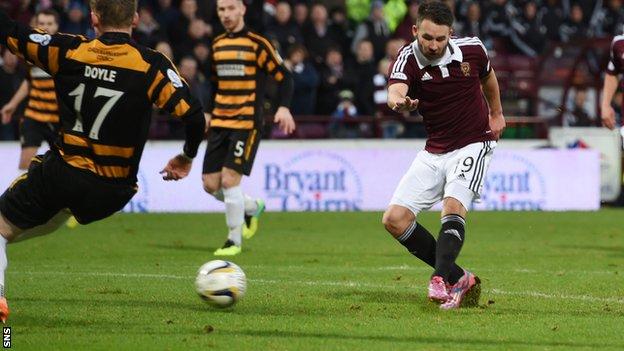 James Keatings scores for Hearts against Alloa