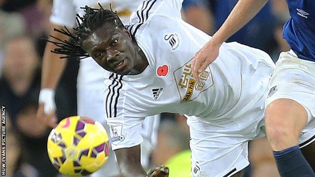 Bafetimbi Gomis joined Swansea on a free from Lyon in June 2014 on a four-year deal