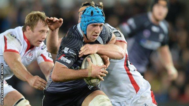 Flanker Justin Tipuric has made 94 appearances for Ospreys since his debut in the 2009-10 season