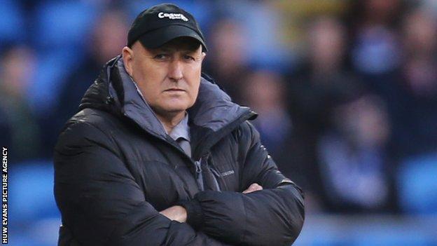 Cardiff City manager Russell Slade looks on as his team lose to Watford