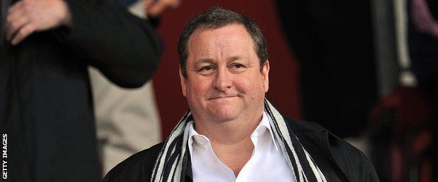 Newcastle United's English owner Mike Ashley takes his seat before the English Premier League football match between Southampton and Newcastle United at St Mary's Stadium in Southampton