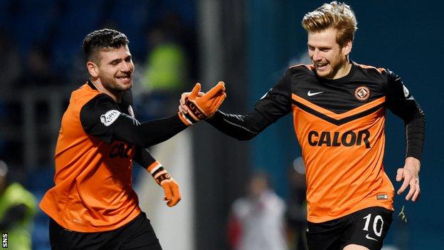 Dundee United players Nadir Ciftci and Stuart Armstrong