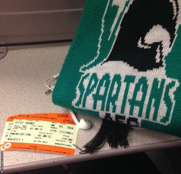 Blyth fan takes train to the game