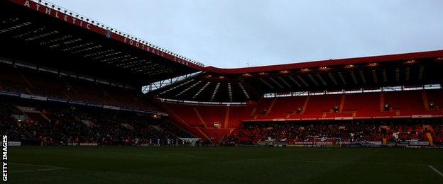 Charlton's ground in darkness
