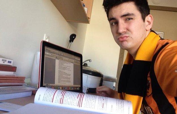 Harrison Dent gets in some revision cramming