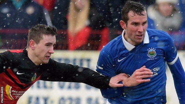Andrew Waterworth scored both goals as Linfield beat Tobermore 2-0