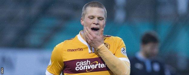 Motherwell's Henrik Ojamaa ponders life as he is sent off