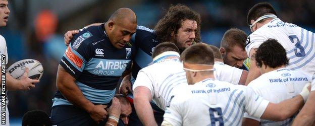 Prop Adam Jones had to pack down at hooker for Cardiff Blues during the match because of injuries
