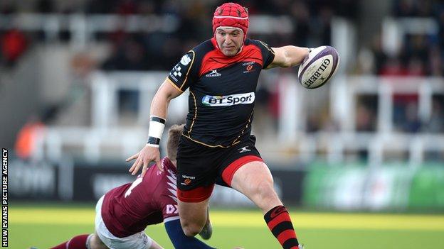 Dragons centre Tyler Morgan scored the first of the Welsh side's tries at Newcastle