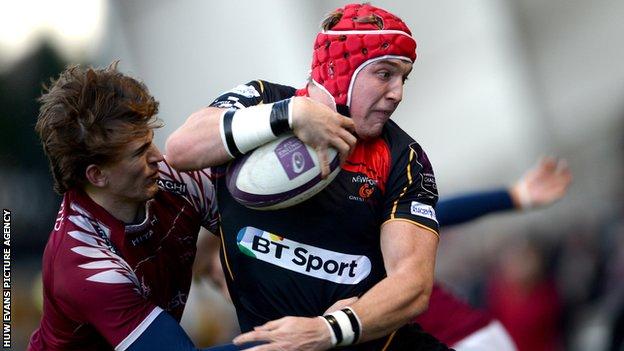 Centre Tyler Morgan scored one of Dragons' six tries at Newcastle