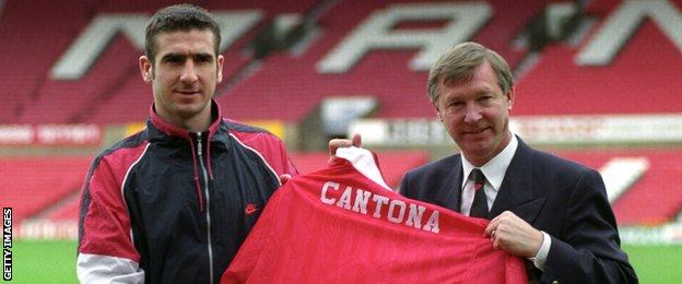 Eric Cantona and Alex Ferguson