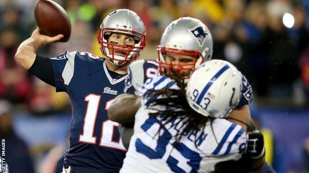 Patriots quarterback Tom Brady against Indianapolis Colts