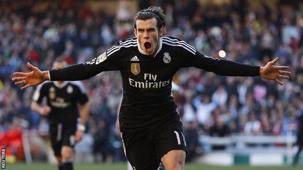 Gareth Bale celebrates his winning goal