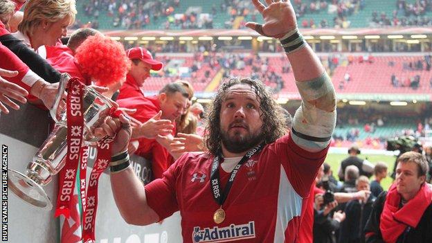 Adam Jones in action for Wales