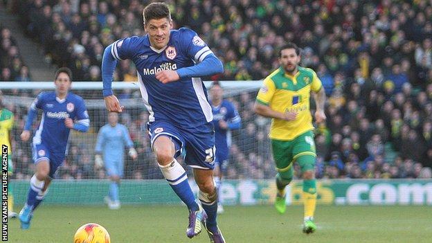 Striker Alex Revell has scored one goal in four appearances since signing for Cardiff City in January 2015