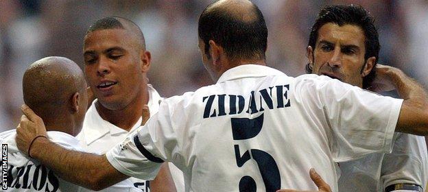 Roberto Carlos, Ronaldo, Zinedine Zidane and Luis Figo