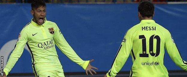 Neymar and Lionel Messi