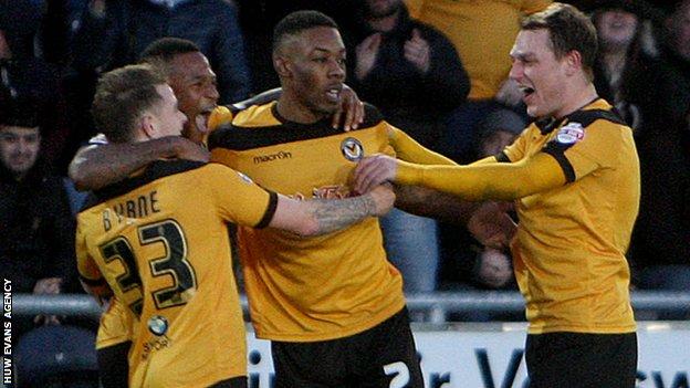 Newport County players celebrate