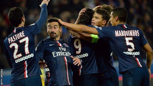 Ezequiel Lavezzi scores for Paris St-Germain