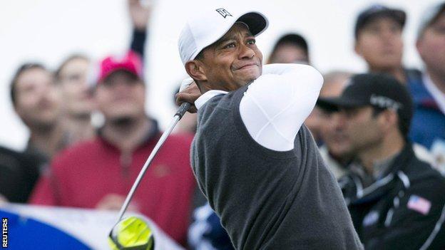 Tiger Woods in action at the Waste Management Phoenix Open