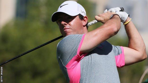 Rory McIlroy in action in Dubai on Saturday
