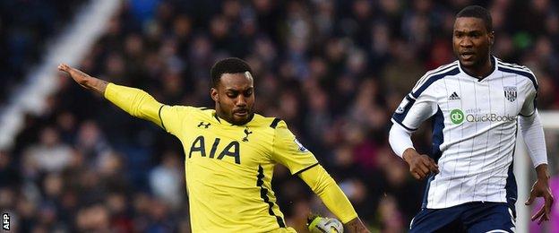 Tottenham defender Danny Rose (left) in action against West Bromwich Albion